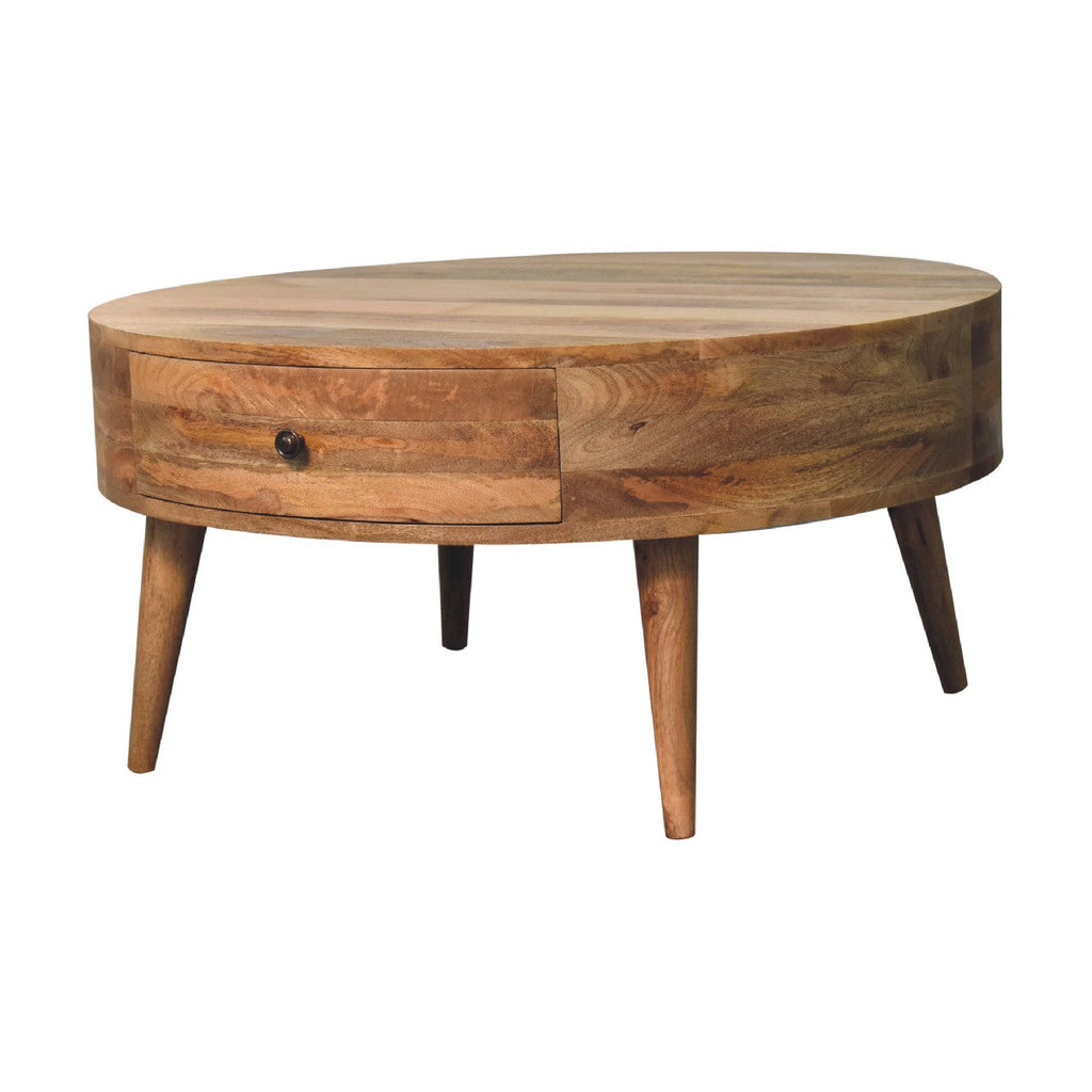 Solid Wood Odyssey Coffee Table with 2 Drawers - Oak Finish