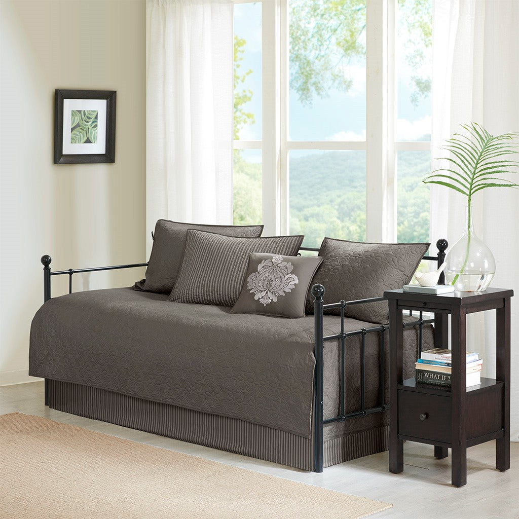 Reversible Daybed Cover Set with Antimicrobial Treatment – Dark