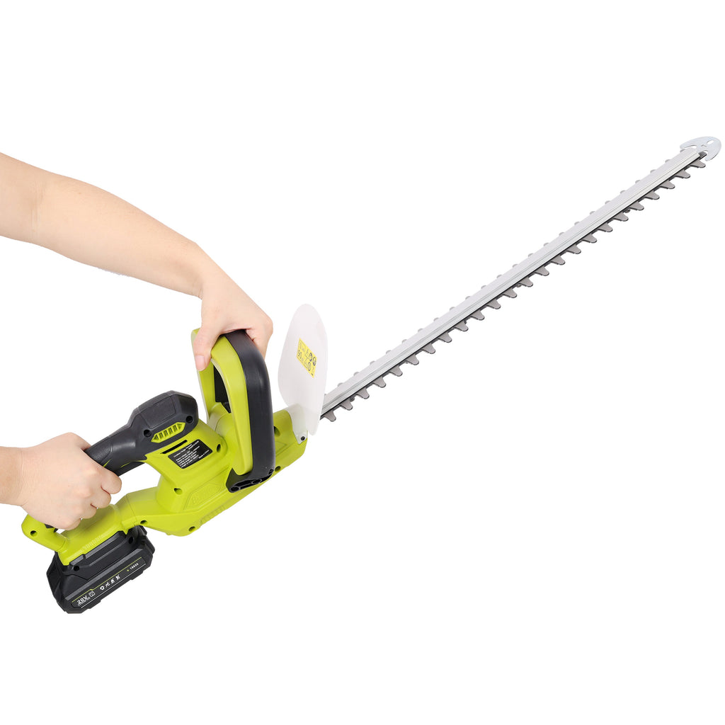 21V DC Hedge Trimmer with Dual-Action Blades – 36.6" Wide Cutting