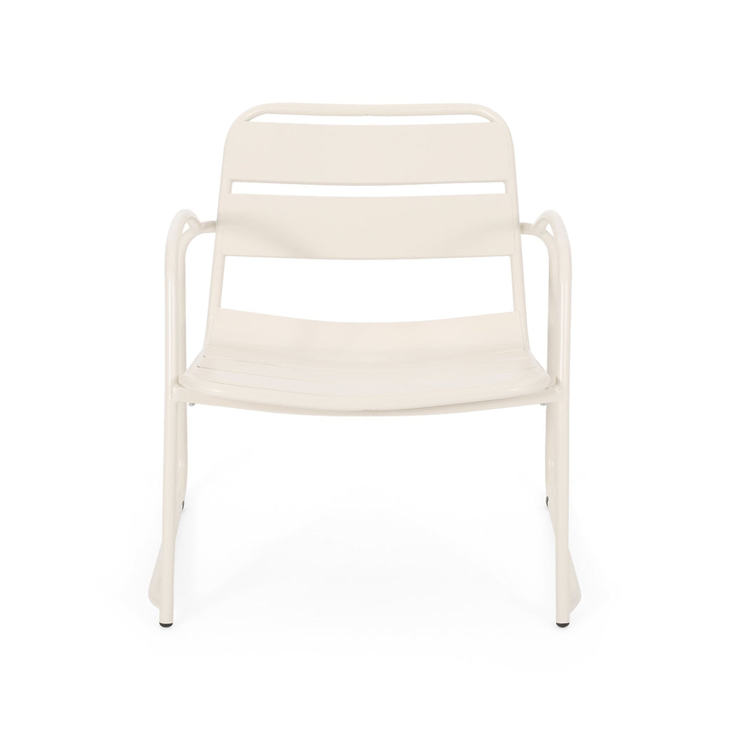Conrad Chat Set Patio Furniture with Powder-Coated Iron Frames - Black