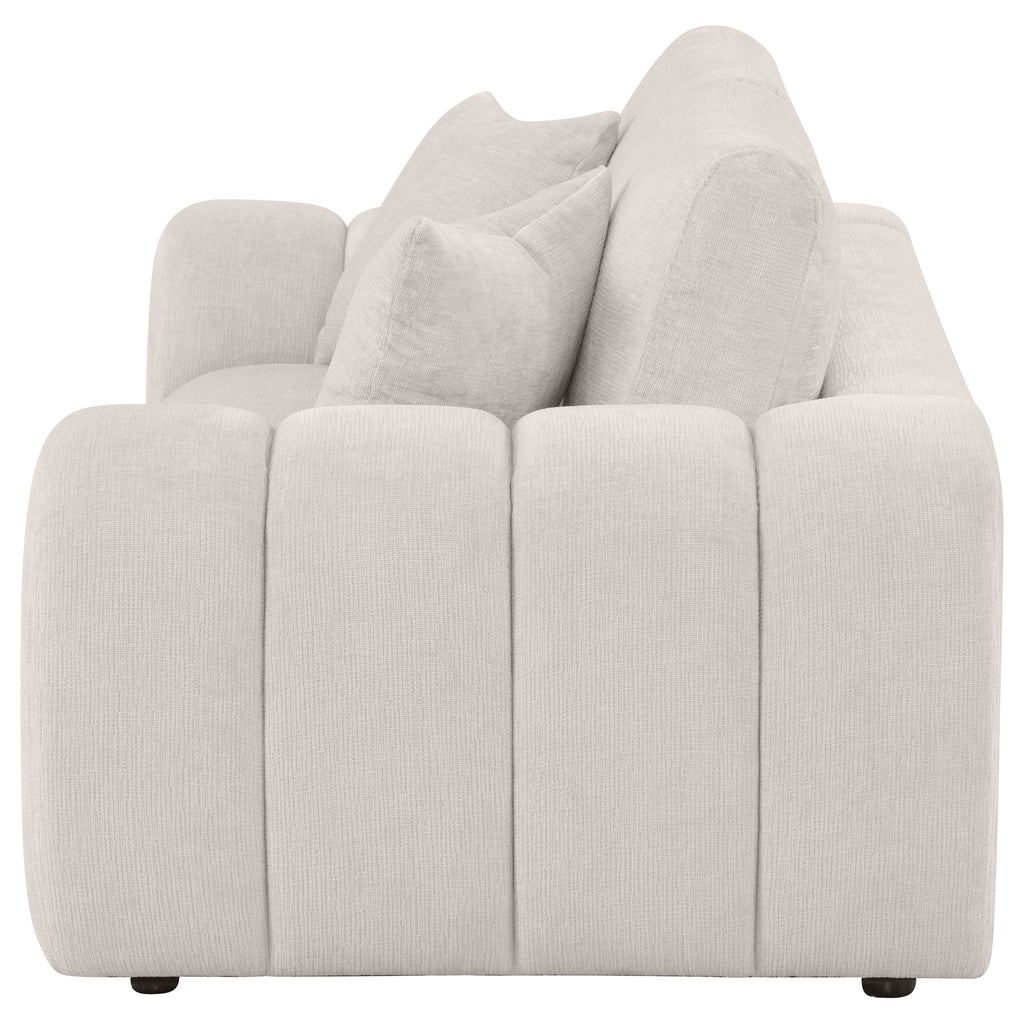 Burnett Chenille Upholstered Wide Arm Loveseat Ivory