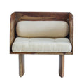 Wooden Arm Chair with Panel-Style Legs - Brown