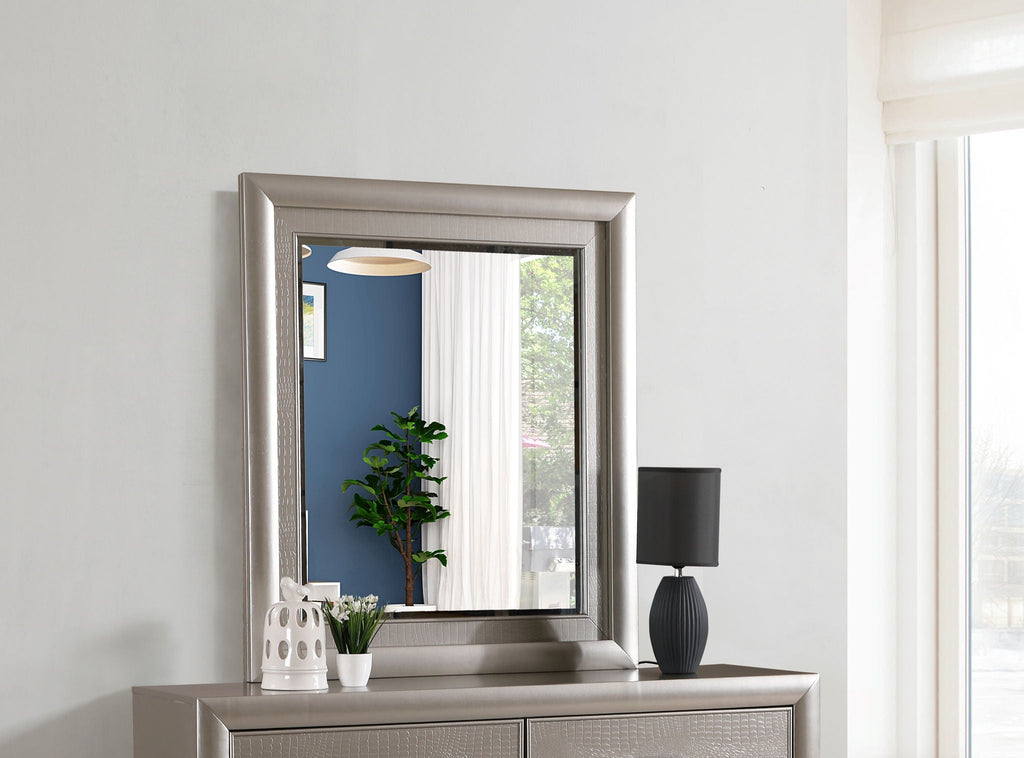 Silver Champagne Wall Mirror with Low Distortion Glass - Kat