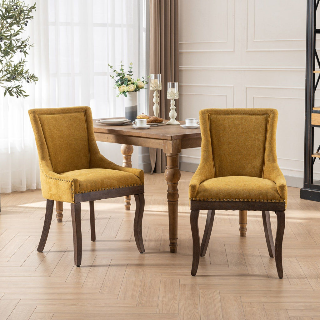 Ultra Side Dining Chair Set with Solid Wood Legs - Multiple Colors