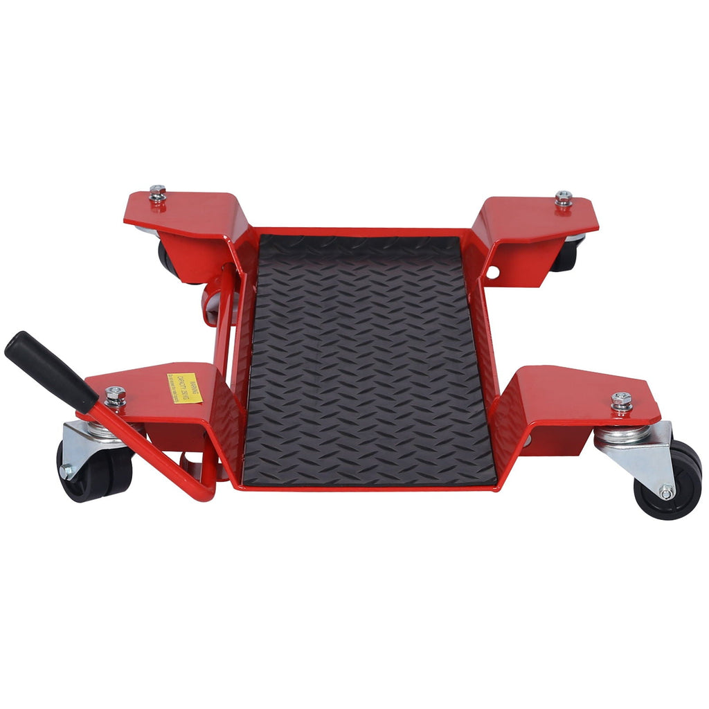 Metal Motorcycle Center Stand Move Dolly with 500 lb Capacity - Red
