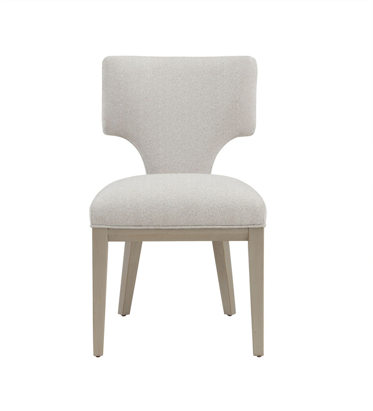 Kasa Light Gray Side Chair Set of 2 with Solid Wood Legs - Light Gray