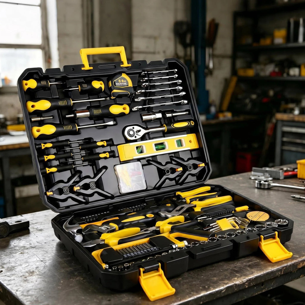 266-Piece Mechanics Tool Set with Durable Storage Case - Black, Yellow