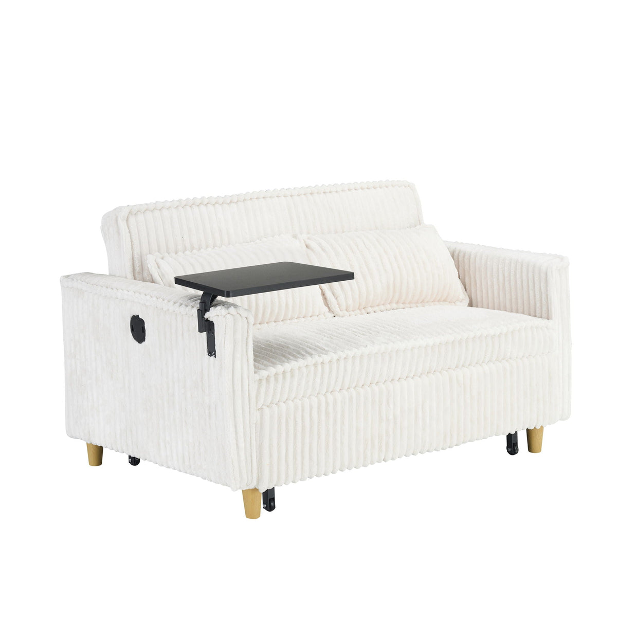Pull Out Sofa With Movable Tabletop and USB Ports - Multiple Colors