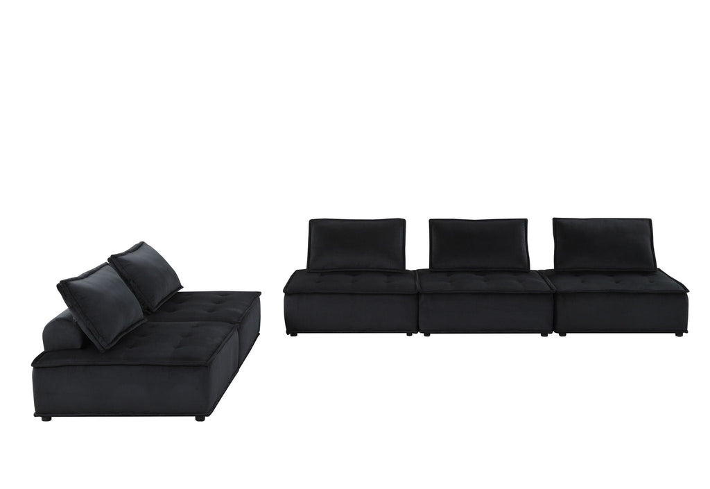 Anna Soft Modular Sectional Sofa with Modern Comfort - Black or Gray