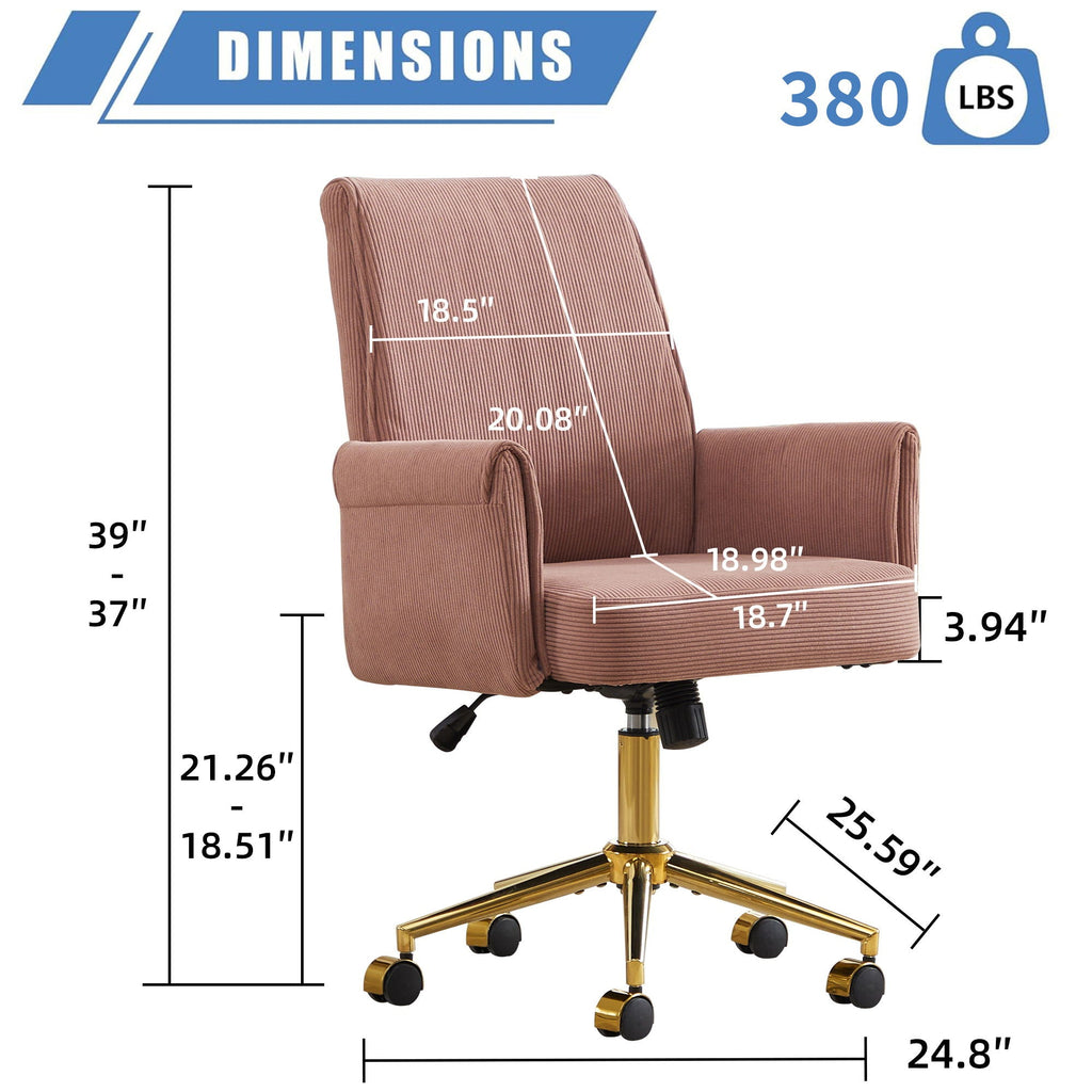 Ergonomic Mid Back Office Chair with Memory Foam Cushion - Multiple Colors