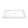 Gloss White Shower Base with Center Drain - Durable Acrylic Construction