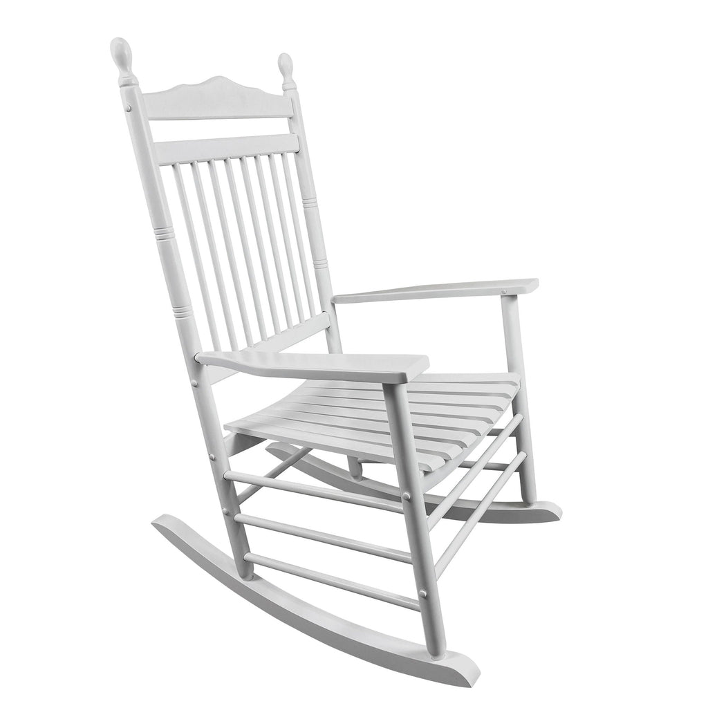 Wood Rocking Chair with Wide Seat - White or Black