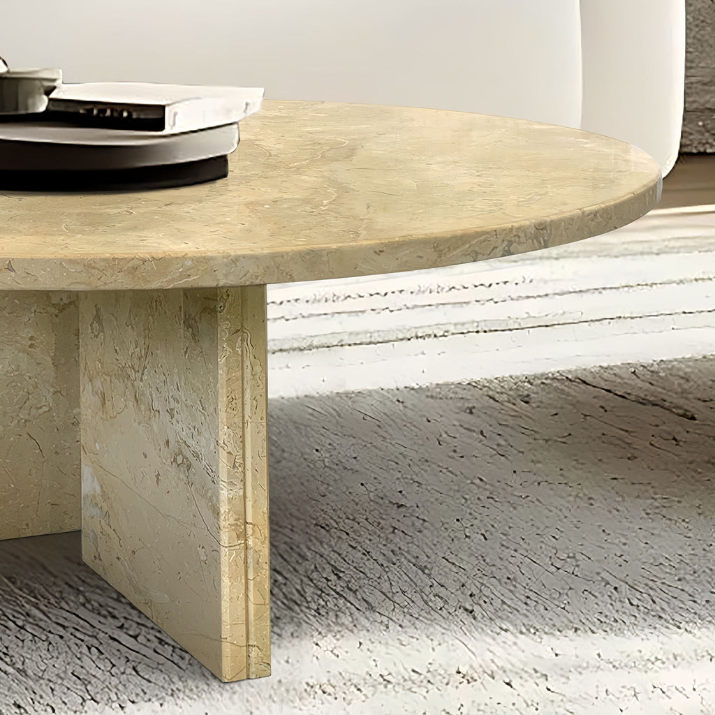 Elegant Coffee Duo Table Set with Natural Marble Tops - Multiple Colors