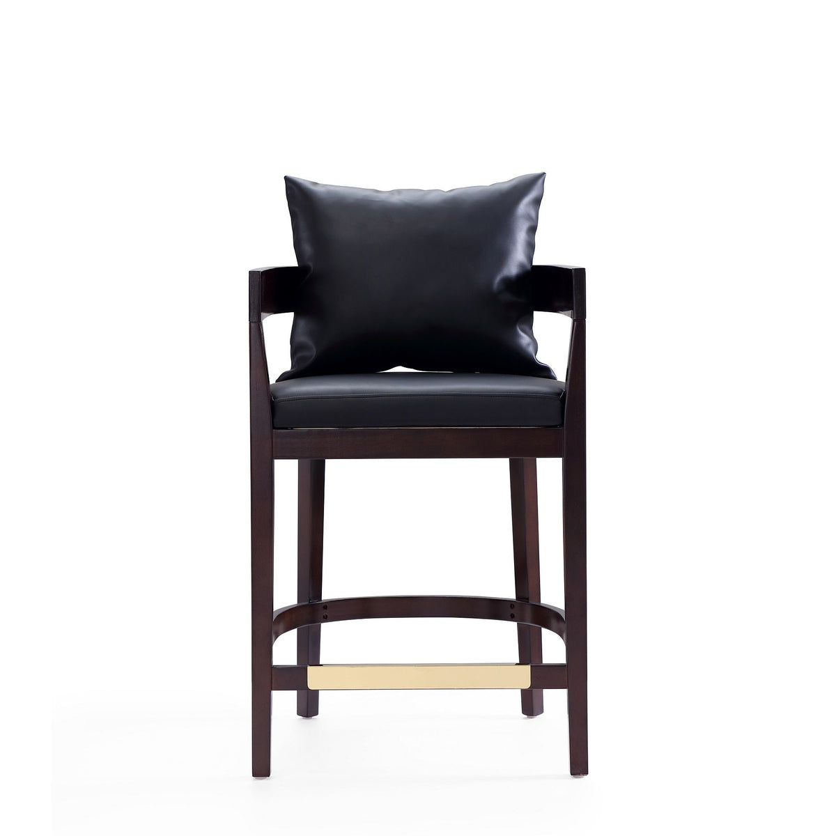 Mid-Century Modern Counter Stool with Upholstered Seat - Multiple Colors
