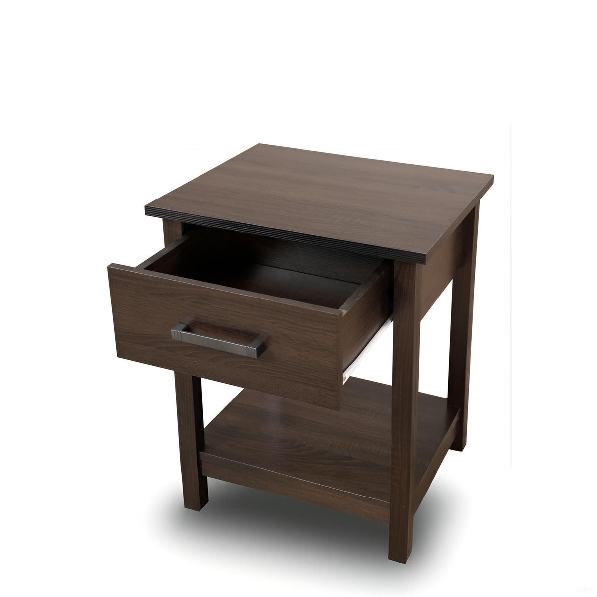Accent Nightstand with Smooth Roller Drawer Glides - Gray, Light Brown, or Dark Brown