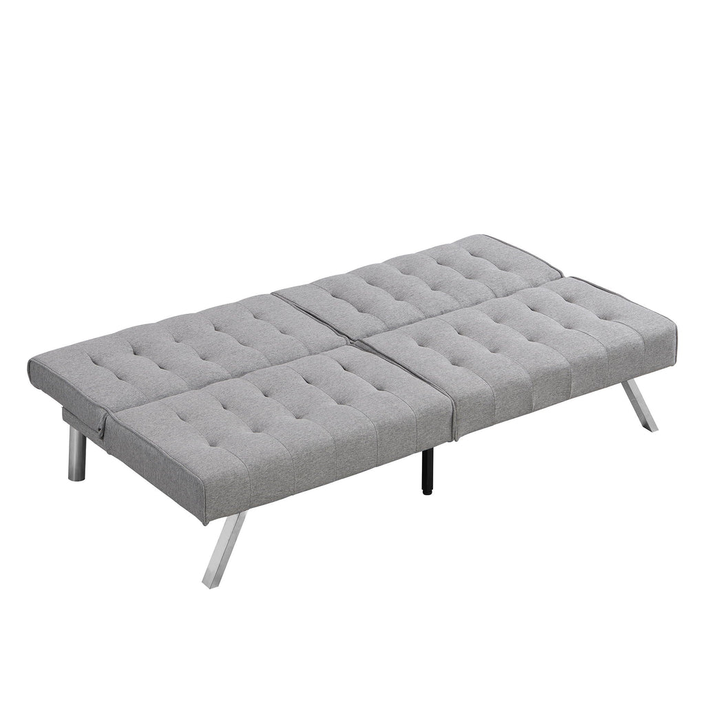 Modern Sofa Bed with Wood Frame and Stainless Legs - Multiple Colors