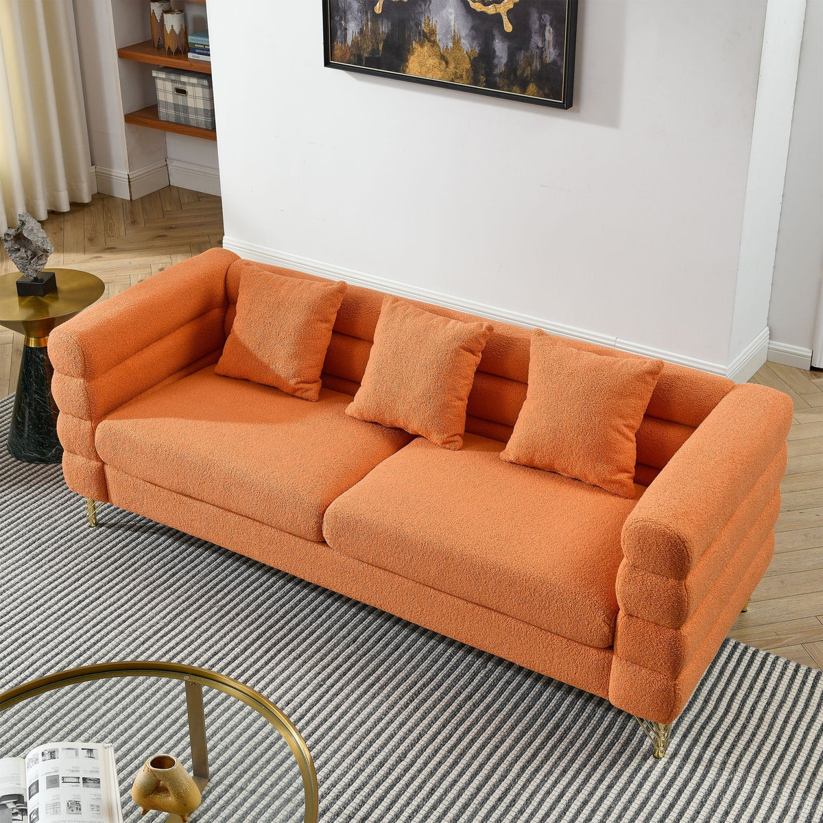 Streamline Sectional Sofa with Art Deco Design - Multiple Colors