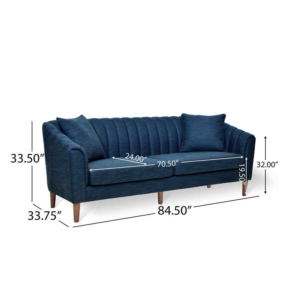 Contemporary 3 Seater Sofa with Button Tufted Accents - Dark Green or Beige