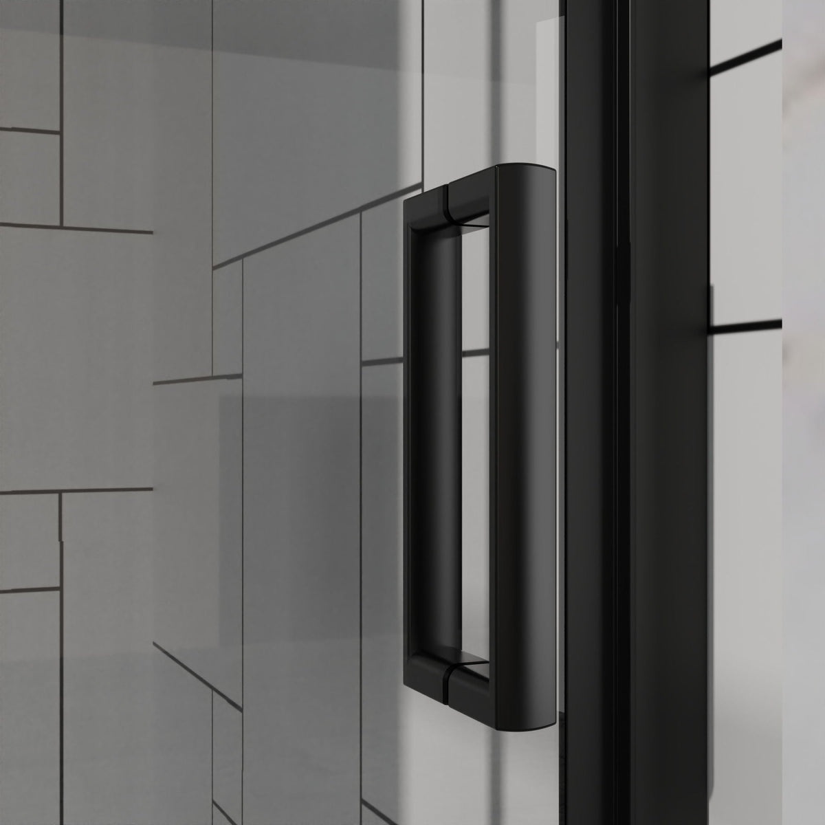 Bifold Frameless Shower Door with Tempered Clear Glass - Pearl Silver or Black