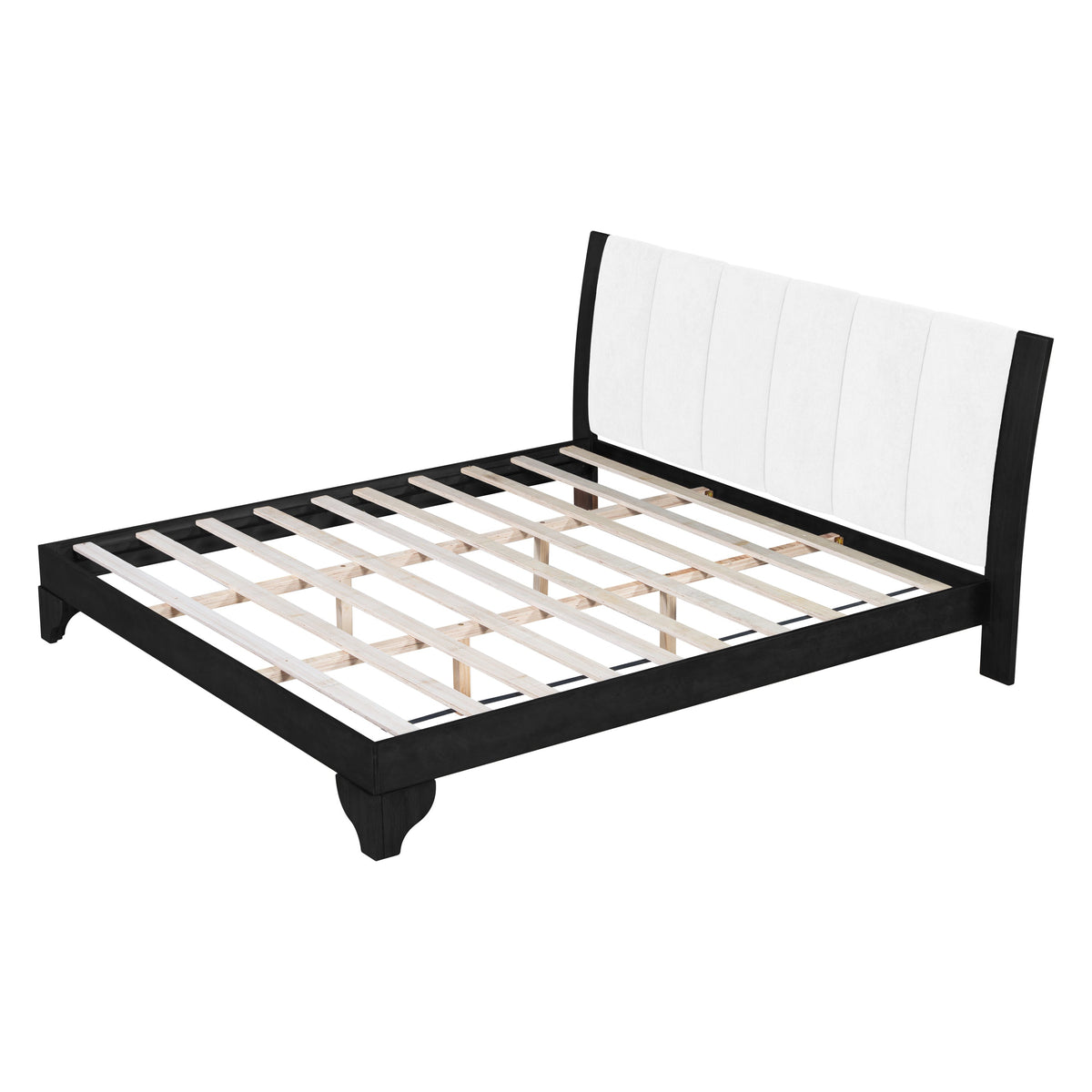 King Size Bed Frame with Reinforced Support - Black and White