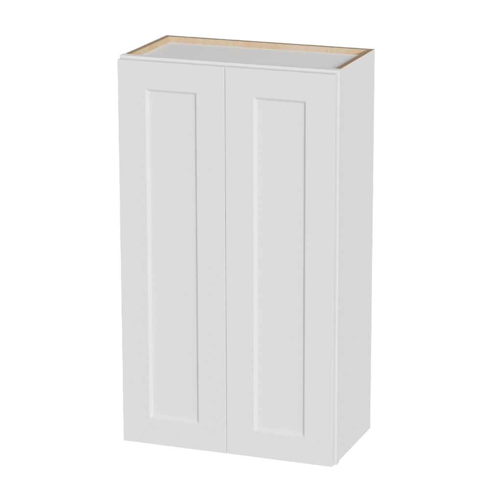White Shaker Solid Wood Wall Cabinet with Soft-Close Doors - White