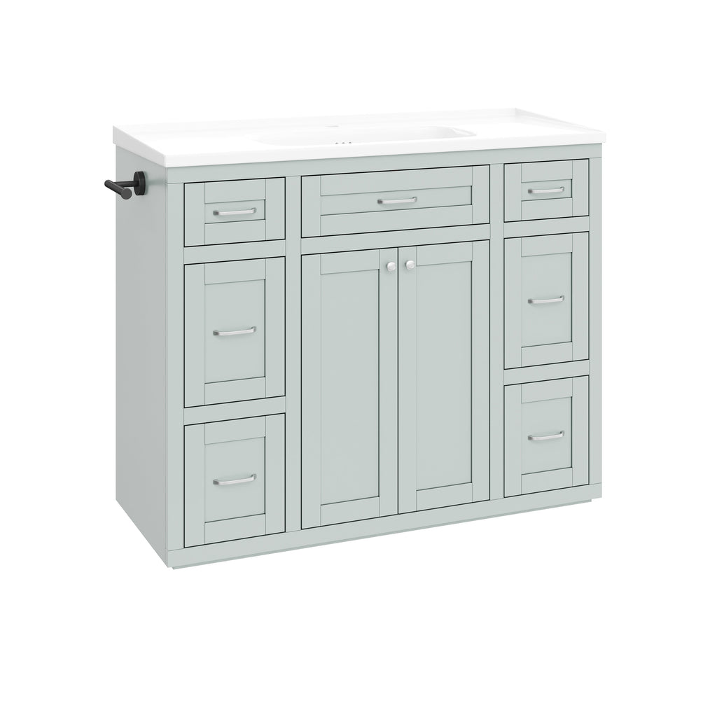 48" Mint Green Bathroom Vanity with Ceramic Sink - Mint Green