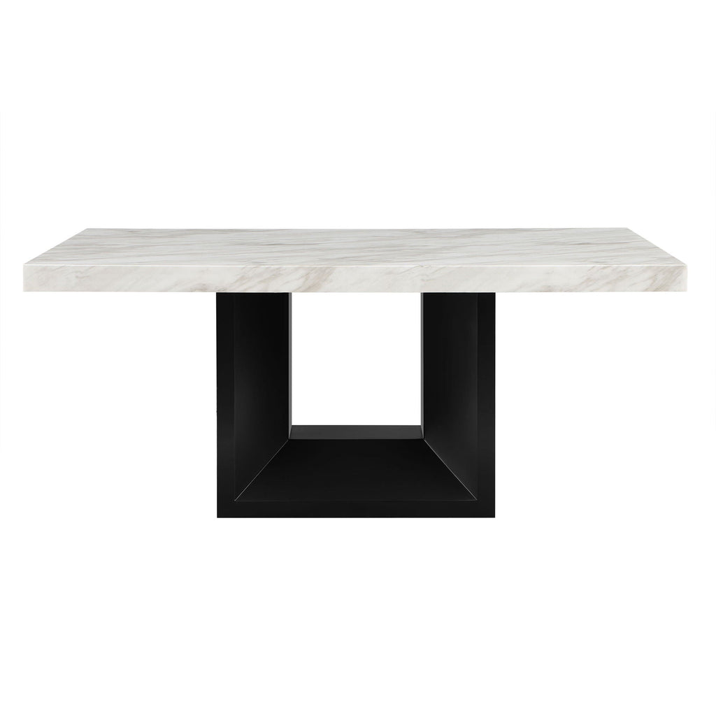 Sheena Dining Table with Faux Marble Top - White or Gray
