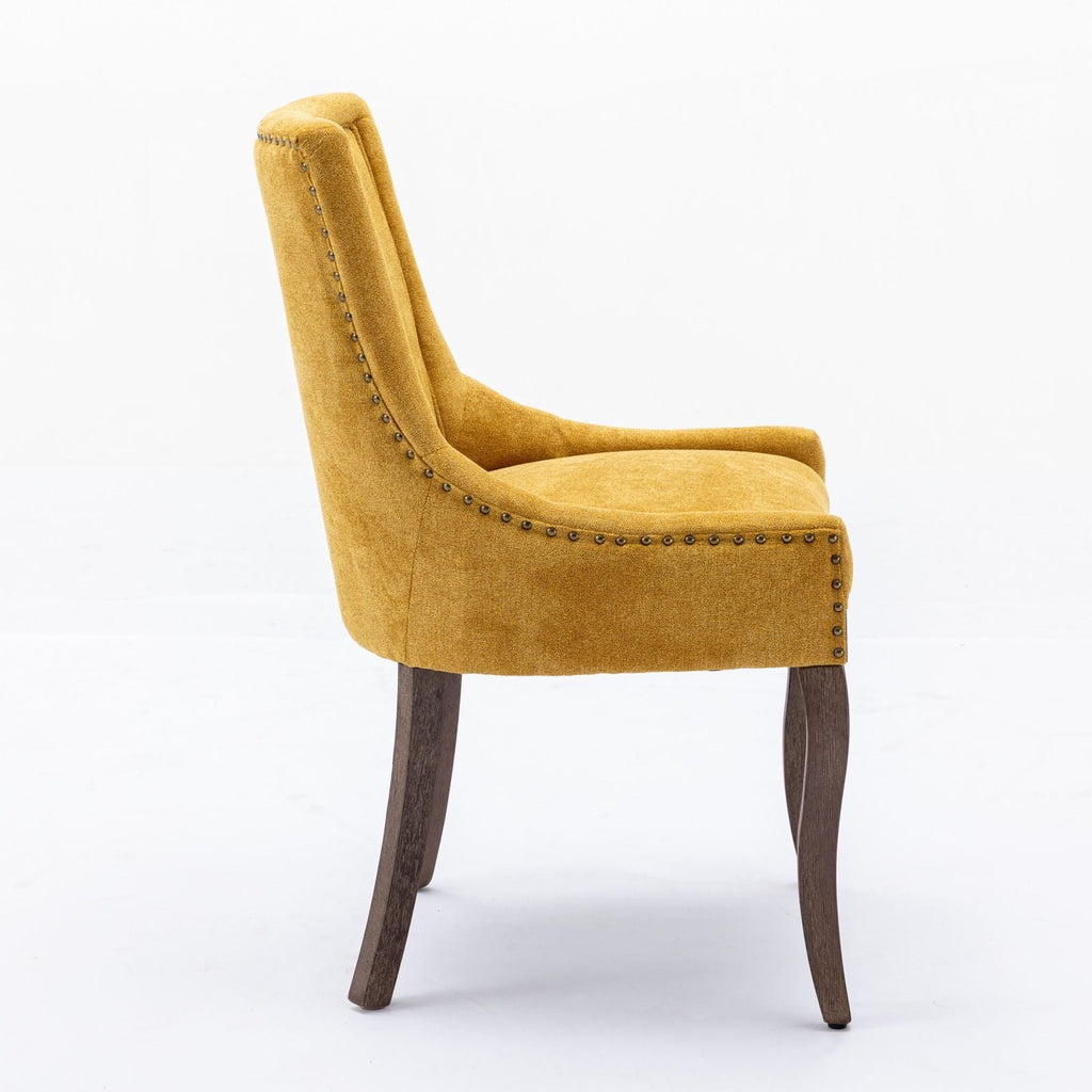 Ultra Side Dining Chair Set with Solid Wood Legs - Multiple Colors