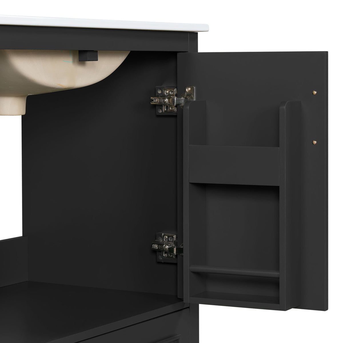 Bathroom Vanity with Sink and Soft Close Doors - White, Black, Green, or Gray
