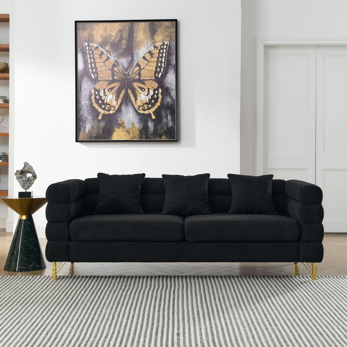 Streamline Sectional Sofa with Art Deco Design - Multiple Colors