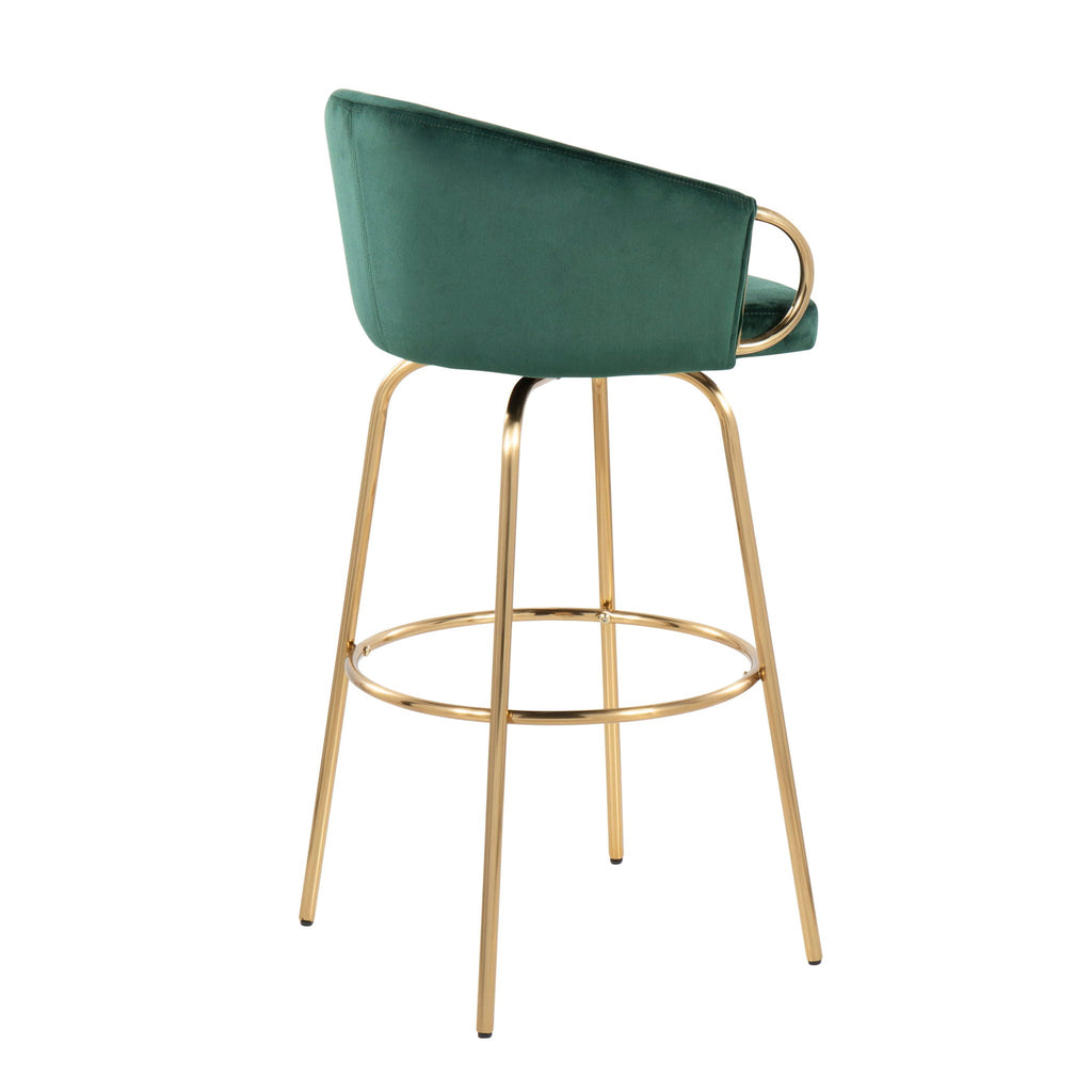Claire Contemporary Fixed Height Bar Stool Set with Round Footrest - Multiple Colors