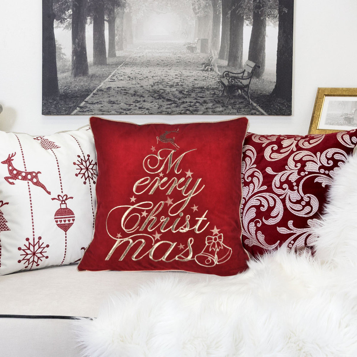 Red Velvet Christmas Throw Pillow