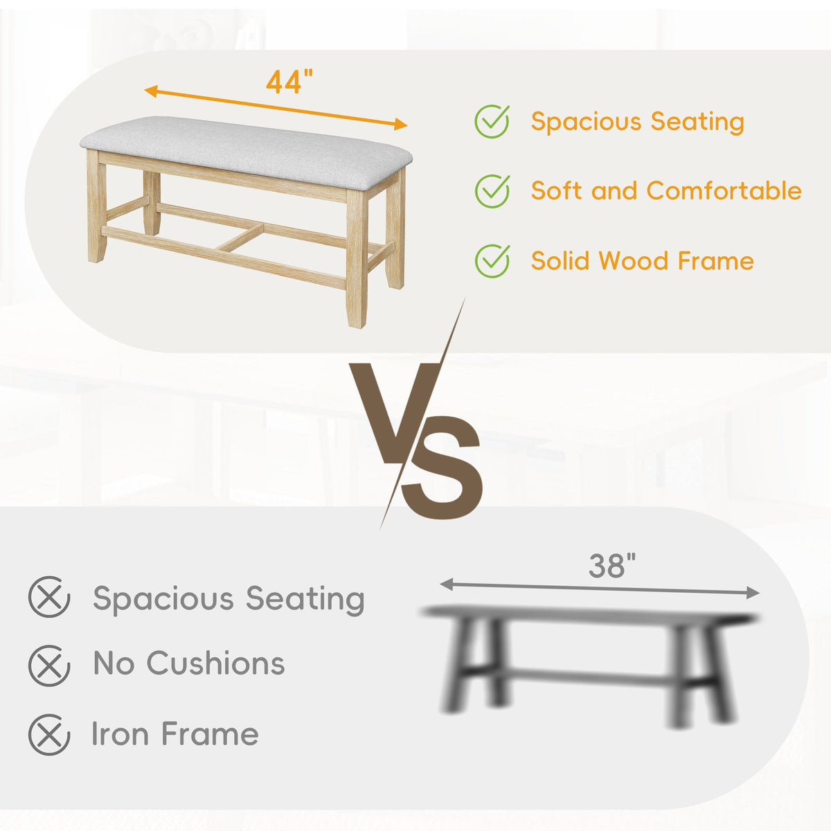 Farmhouse Extendable Dining Table Set with Removable Leaf - Natural Light