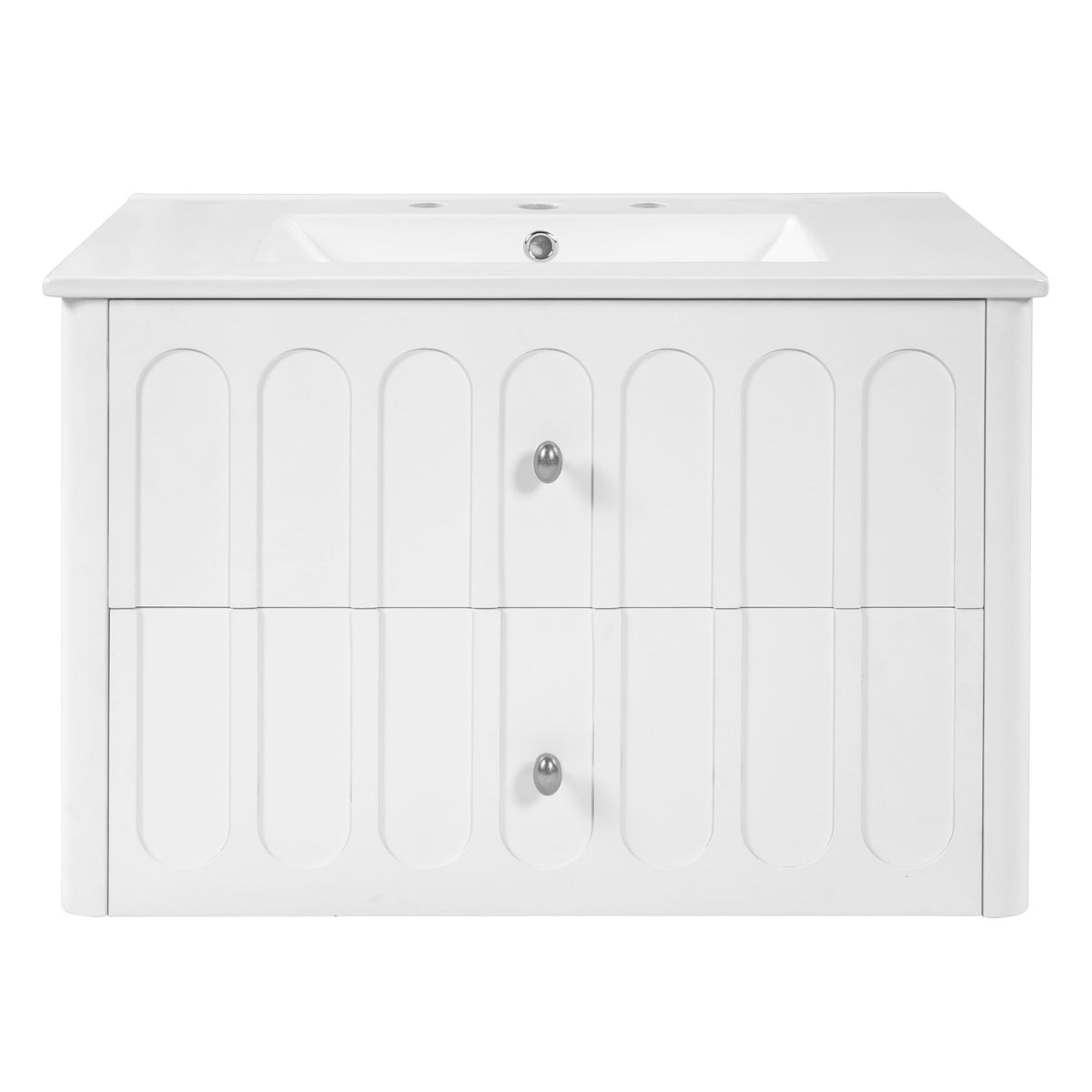Floating Bathroom Vanity with Soft Close Drawer Slides – White or Black