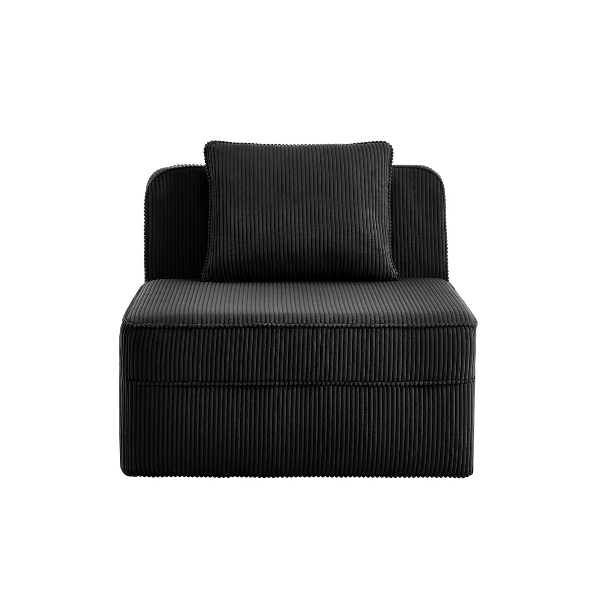 Corduroy Armless Sofa with Pillow - 41" Wide