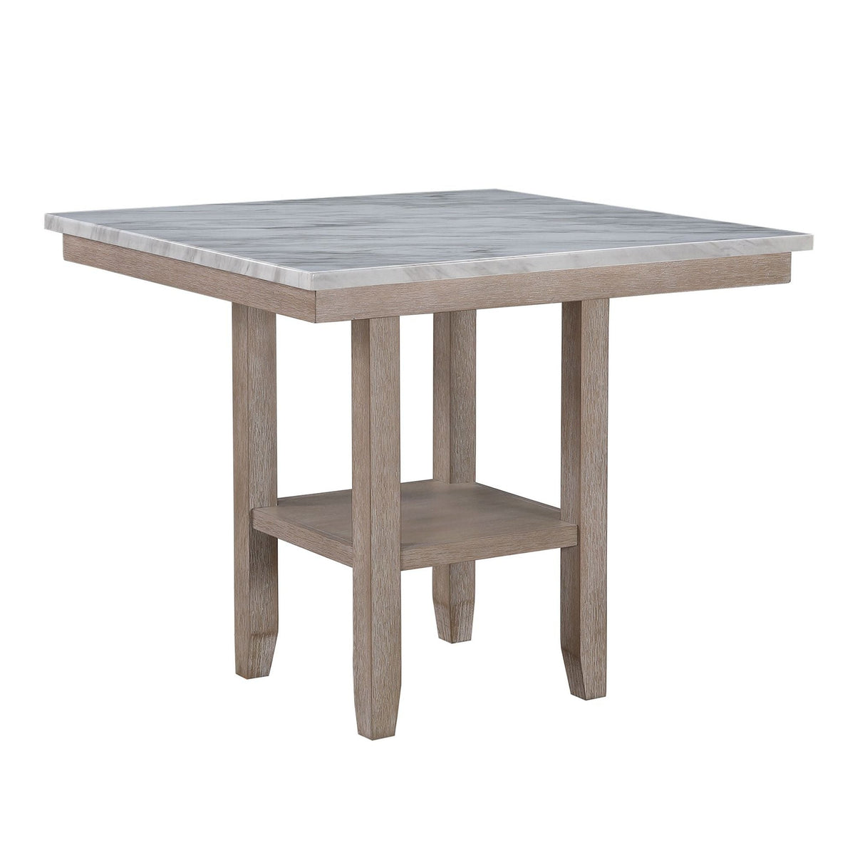 Natural Bar Table with Marble Finish - 42" Square