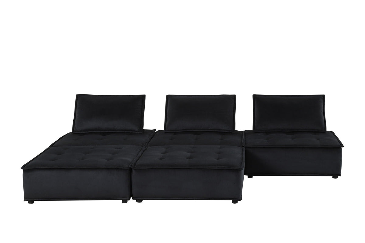Anna Soft Modular Sectional Sofa with Modern Comfort - Black or Gray