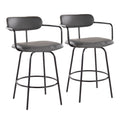 Demi Contemporary Fixed Height Counter Stool With Swivel (Set of 2)