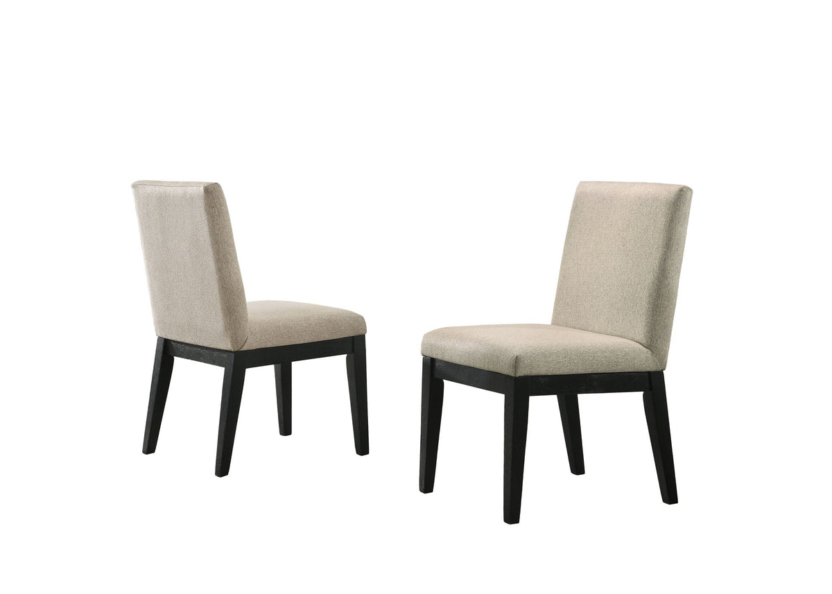 Contemporary Fabric Dining Chair Set with Comfortable Upholstery - Black