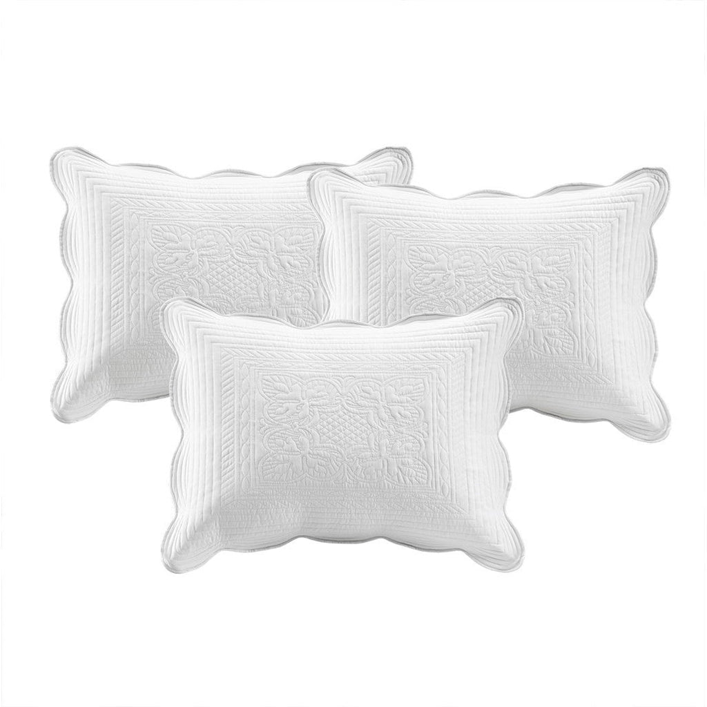 Reversible Scalloped Edge Daybed Cover Set with Antimicrobial Treatment - White or Blush