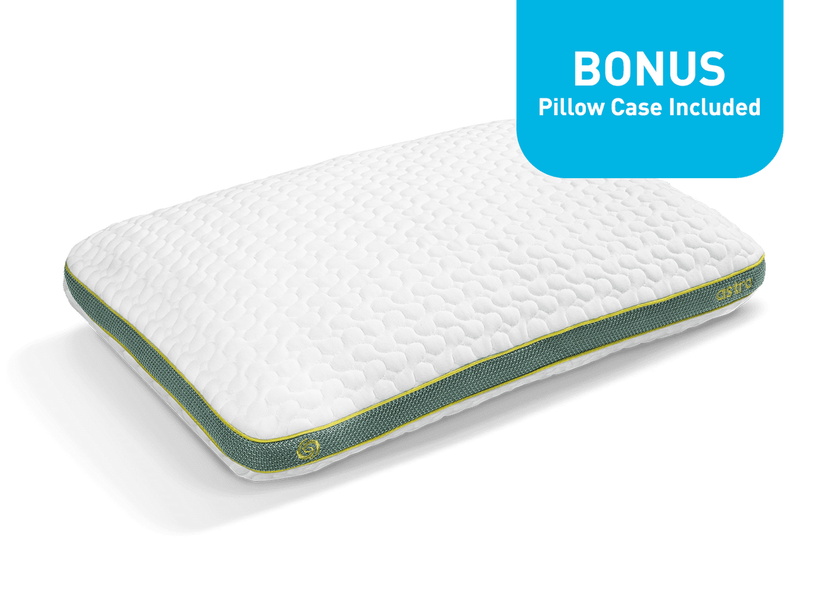 Astro Youth Rectangle Pillow with Moisture-Wicking Fabric and Pillowcase - White
