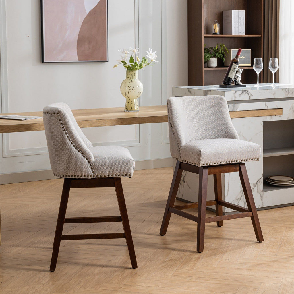Counter Height Swivel Barstools, Set of 2