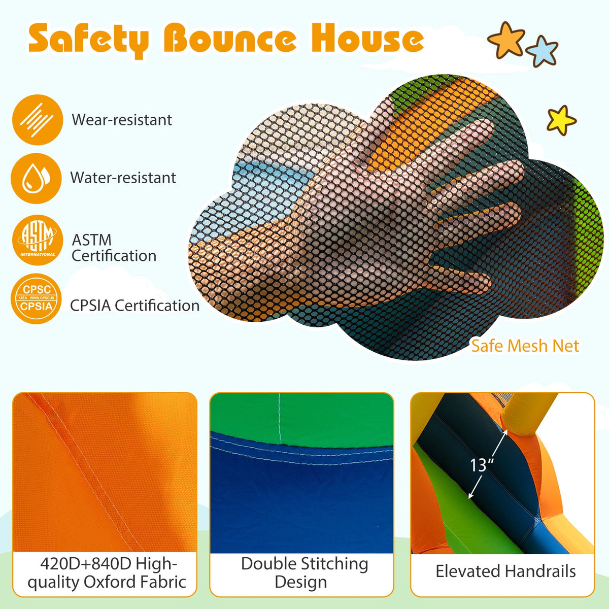 8-in-1 Inflatable Bounce House Water Park without Blower