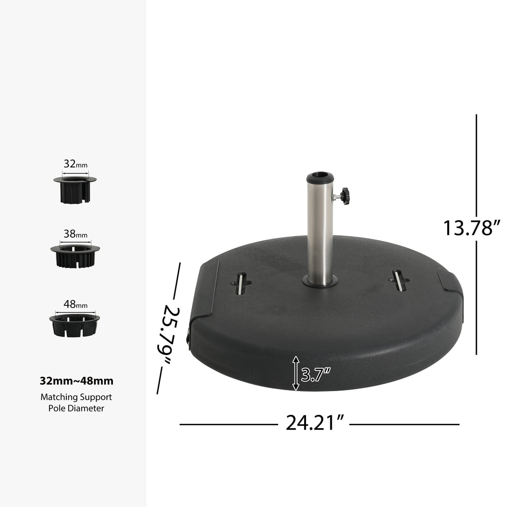 133-Pound Concrete Resin Umbrella Base with Wheels - Mota Outdoor