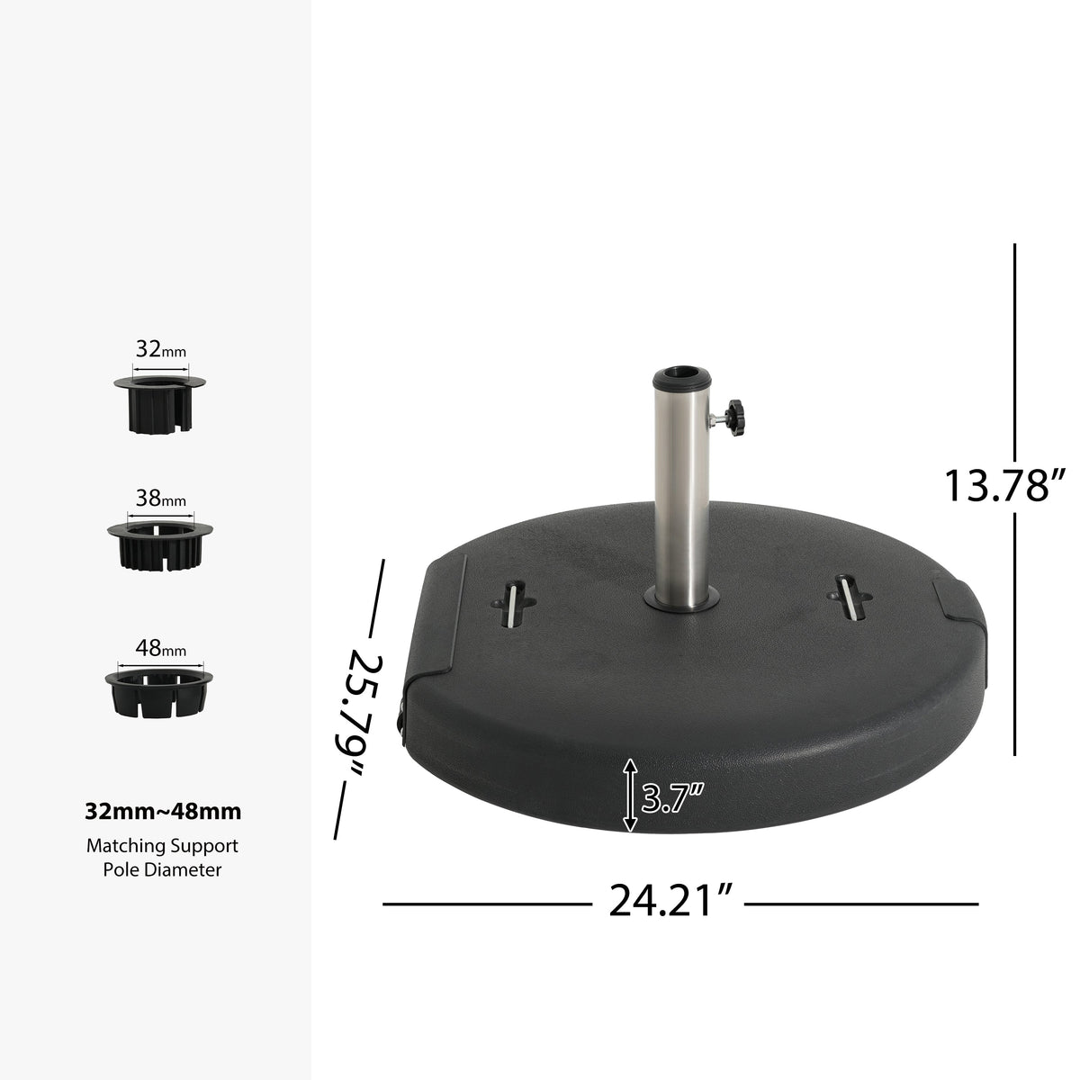 133-Pound Concrete Resin Umbrella Base with Wheels - Mota Outdoor