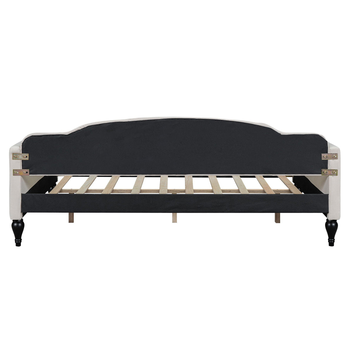 Upholstered Tufted Daybed with Storage Options - Beige