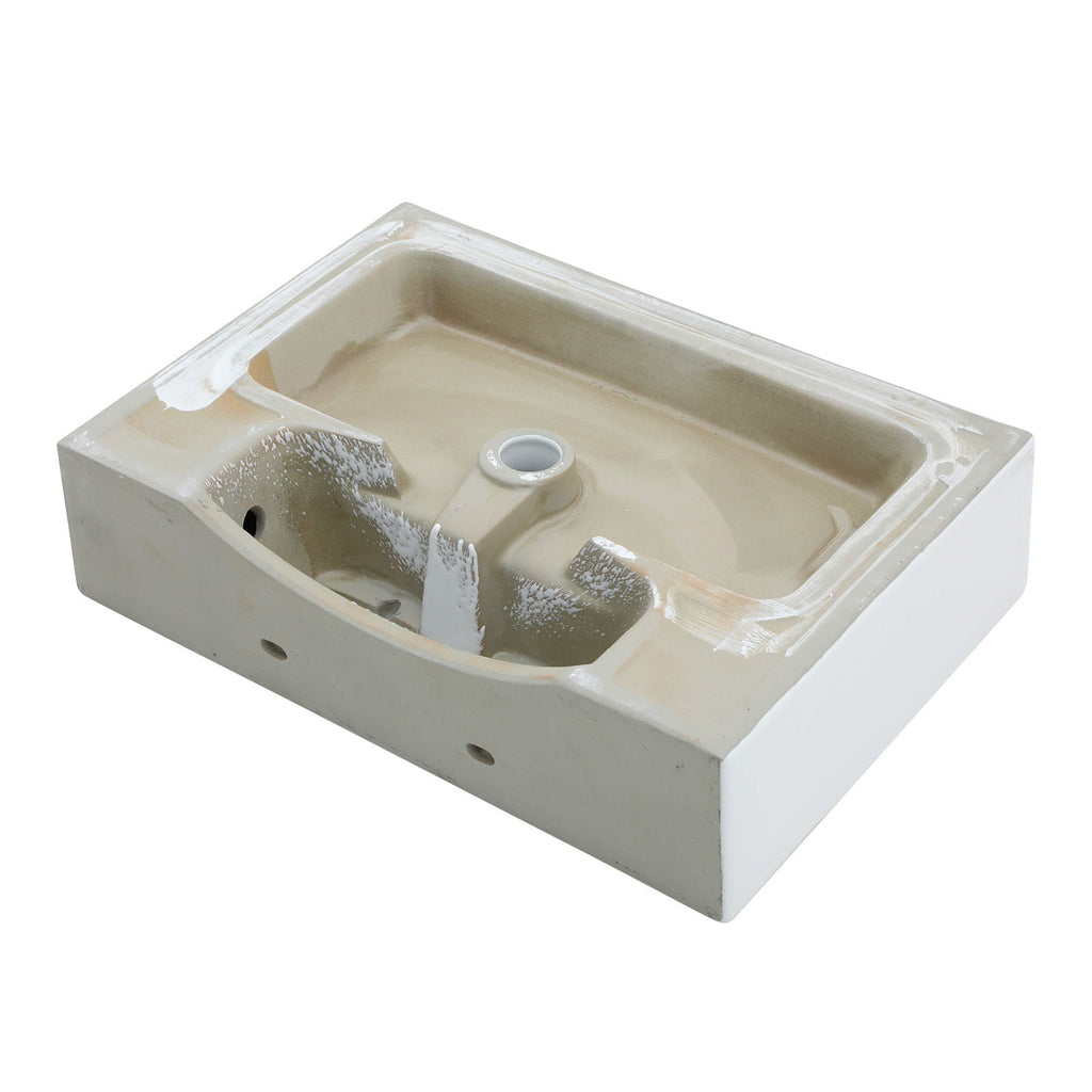Console Sink With 304 Legs, Wall Mounted Design - White / Black