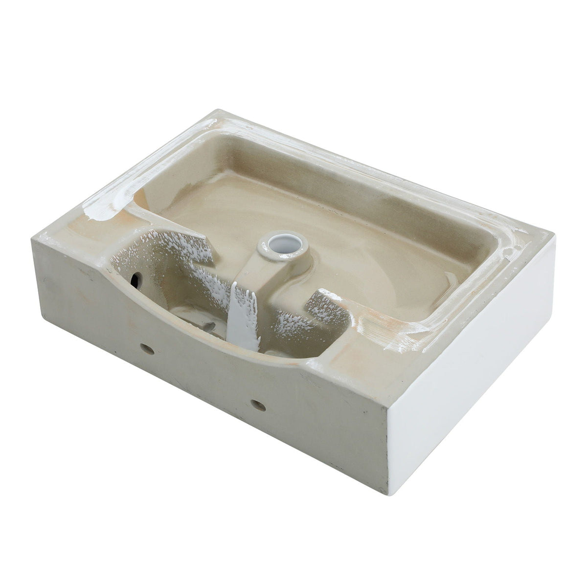 Console Sink With 304 Legs, Wall Mounted Design - White / Black