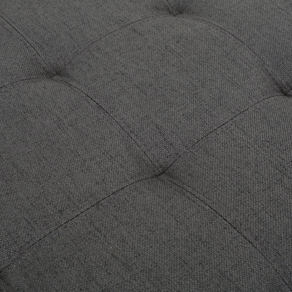 Upholstered Tufted Fabric Storage Ottoman with Hidden Storage - Dark Gray