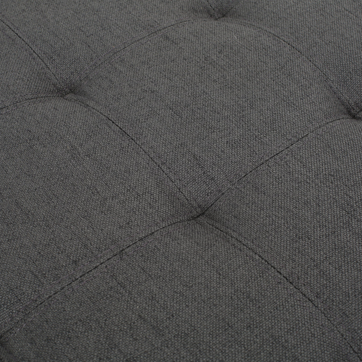 Upholstered Tufted Fabric Storage Ottoman with Hidden Storage - Dark Gray